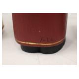 Set of 4 Santa Christmas Figurines Signed Tate, 13 to 6 Inches Tall