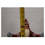 Set of 4 Santa Christmas Figurines Signed Tate, 13 to 6 Inches Tall