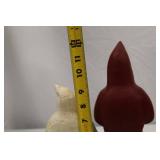 Set of 4 Santa Christmas Figurines Signed Tate, 13 to 6 Inches Tall