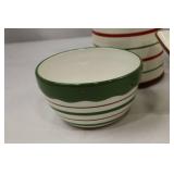 Striped Ceramic Kitchen Canister Set with Bowls, Utensil Holder & Stand (12 pcs)