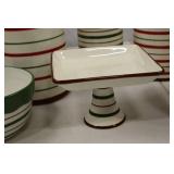 Striped Ceramic Kitchen Canister Set with Bowls, Utensil Holder & Stand (12 pcs)