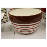 Striped Ceramic Kitchen Canister Set with Bowls, Utensil Holder & Stand (12 pcs)