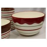 Striped Ceramic Kitchen Canister Set with Bowls, Utensil Holder & Stand (12 pcs)