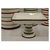 Striped Ceramic Kitchen Canister Set with Bowls, Utensil Holder & Stand (12 pcs)