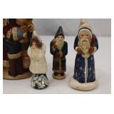 Walnut Ridge Primitives Christmas Santa Figure Lot, Signed 1991-1995