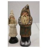 4 Signed Kathi Lorance Bajma Christmas Santa Figures Walnut Ridge Coll.