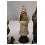 4 Signed Kathi Lorance Bajma Christmas Santa Figures Walnut Ridge Coll.