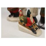 4 Signed Kathi Lorance Bajma Christmas Santa Figures Walnut Ridge Coll.