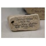 4 Signed Kathi Lorance Bajma Christmas Santa Figures Walnut Ridge Coll.