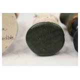 4 Signed Kathi Lorance Bajma Christmas Santa Figures Walnut Ridge Coll.