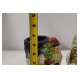 4 Signed Kathi Lorance Bajma Christmas Santa Figures Walnut Ridge Coll.