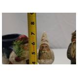 4 Signed Kathi Lorance Bajma Christmas Santa Figures Walnut Ridge Coll.