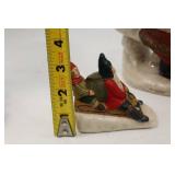 4 Signed Kathi Lorance Bajma Christmas Santa Figures Walnut Ridge Coll.