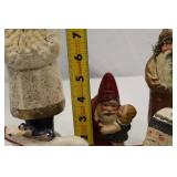 4 Walnut Ridge Santa Christmas Figurines, Signed by Kathi Lorance Bejma