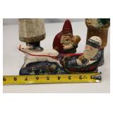 4 Walnut Ridge Santa Christmas Figurines, Signed by Kathi Lorance Bejma