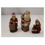 3-Piece Santa Christmas Figurine Lot, Walnut Ridge Collectibles