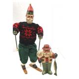 2 Piece Christmas Santa Figures: Skier & Fisherman