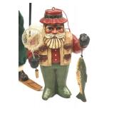 2 Piece Christmas Santa Figures: Skier & Fisherman