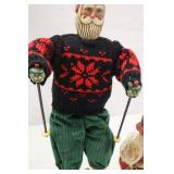 2 Piece Christmas Santa Figures: Skier & Fisherman