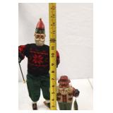 2 Piece Christmas Santa Figures: Skier & Fisherman