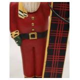 2 Christmas Santa Figurines Signed Tate Folk Art Style