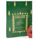 Pine Tree Lodge Santa Fisherman Roly-Poly Figure with Box