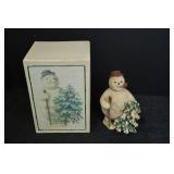 Christmas Decor Lot: 2 Gingerbread Houses & Snowman Figurine
