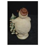 Christmas Decor Lot: 2 Gingerbread Houses & Snowman Figurine