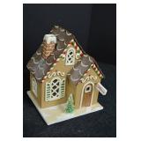 Christmas Decor Lot: 2 Gingerbread Houses & Snowman Figurine