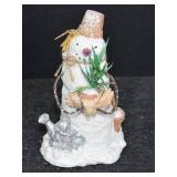 Christmas Snowman Decor Lot - 4 Midwest Paper Mache Figurines & Ornament