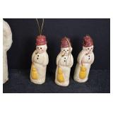 Teena Flanner Collection Snowman Ornaments and Figurine Lot