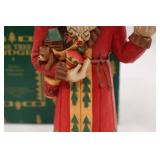 Pine Tree Lodge Santa Wood Look Christmas Figure with Box