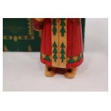 Pine Tree Lodge Santa Wood Look Christmas Figure with Box