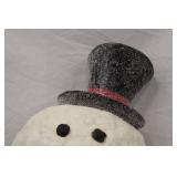 Christmas Snowman Wall Hanging Plaque with Plaid Scarf and Top Hat