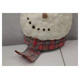 Christmas Snowman Wall Hanging Plaque with Plaid Scarf and Top Hat