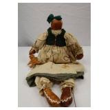 Handmade Gingerbread Rag Doll, 15 Inch Folk Art Style