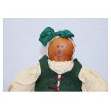 Handmade Gingerbread Rag Doll, 15 Inch Folk Art Style