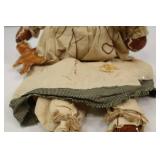 Handmade Gingerbread Rag Doll, 15 Inch Folk Art Style