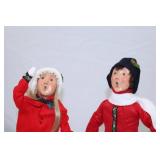 Byers Choice 1999 Limited Edition The Skaters Figurine Pair