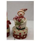 Penny McAllister Christmas Decor Boxes: Santa & Snowmen, Set of 3