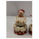Penny McAllister Christmas Decor Boxes: Santa & Snowmen, Set of 3