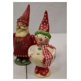 Assorted Christmas Decorations: Santa Figurines, Snowman, Sleigh, Ornament