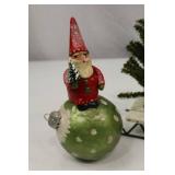 Assorted Christmas Decorations: Santa Figurines, Snowman, Sleigh, Ornament