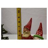 Assorted Christmas Decorations: Santa Figurines, Snowman, Sleigh, Ornament