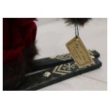 16-inch Christmas Skiing Santa Figurine with Snowflake Accents