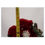 16-inch Christmas Skiing Santa Figurine with Snowflake Accents