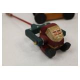 Lot of 3 Wooden Santa Christmas Holiday Decorations