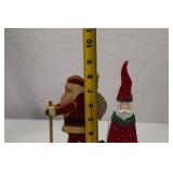 Lot of 3 Wooden Santa Christmas Holiday Decorations
