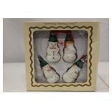 Set of 4 Snowman Christmas Ornaments in Box