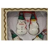Set of 4 Snowman Christmas Ornaments in Box